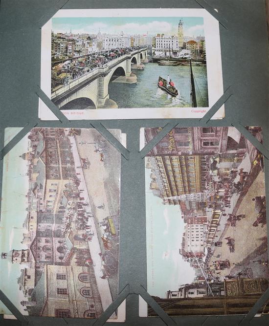 Collection of early 20th century postcards, topographical and greetings, Kensitas silks etc (album and loose)